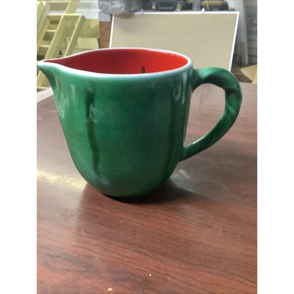 Ita-lica ARS Watermelon Pitcher Italian Pottery , Fruit 5.25x6”
